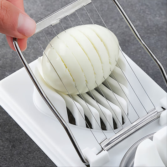 Stainless steel multifunctional egg slicer and cutter tool for efficient kitchen food preparation