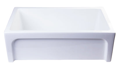ALFI brand AB3018ARCH Arched Apron Thick Wall Fireclay Single Bowl Farm Sink