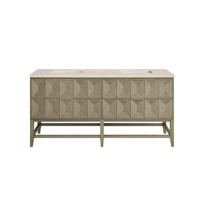 Emmeline 72" Double Vanity Cabinet, Pebble Oak