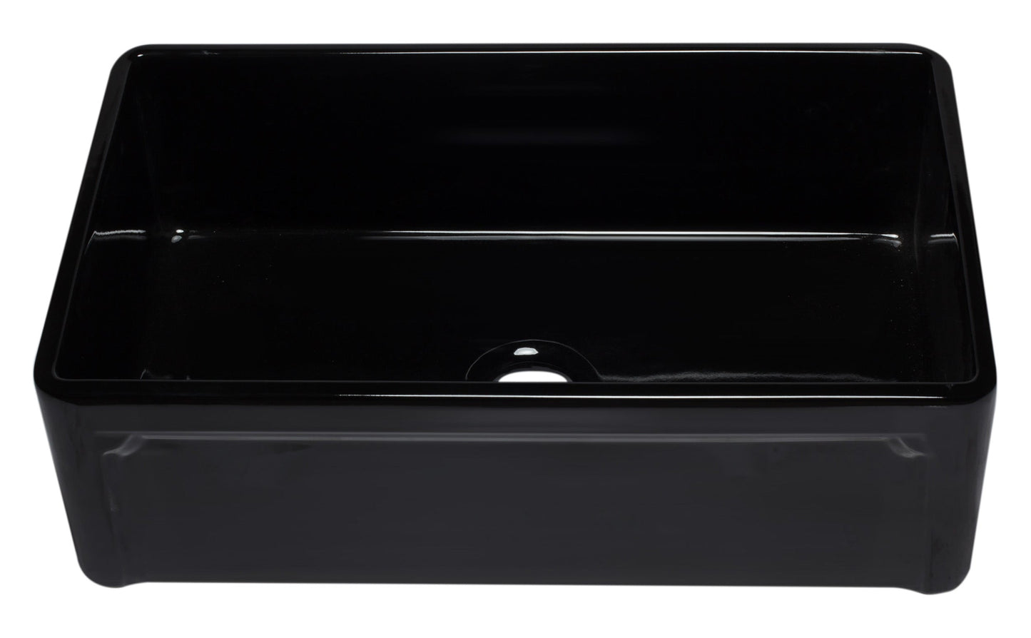 ALFI brand AB3320SB 33 inch Black Reversible Single Fireclay Farmhouse Kitchen Sink