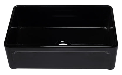 ALFI brand AB3320SB 33 inch Black Reversible Single Fireclay Farmhouse Kitchen Sink