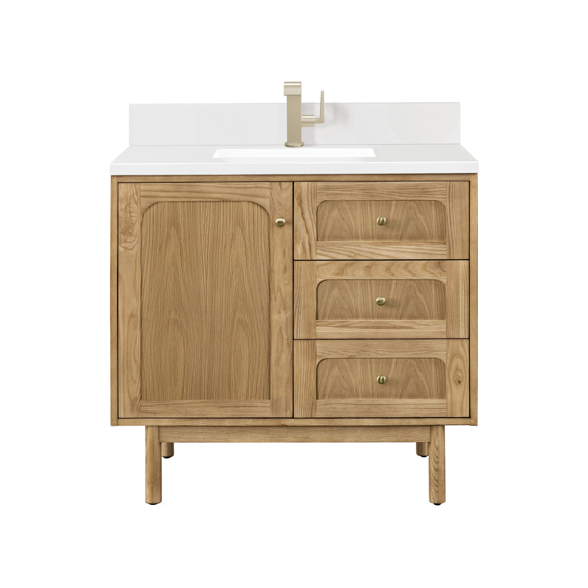 Laurent 36" Single Vanity Cabinet, Light Natural Oak