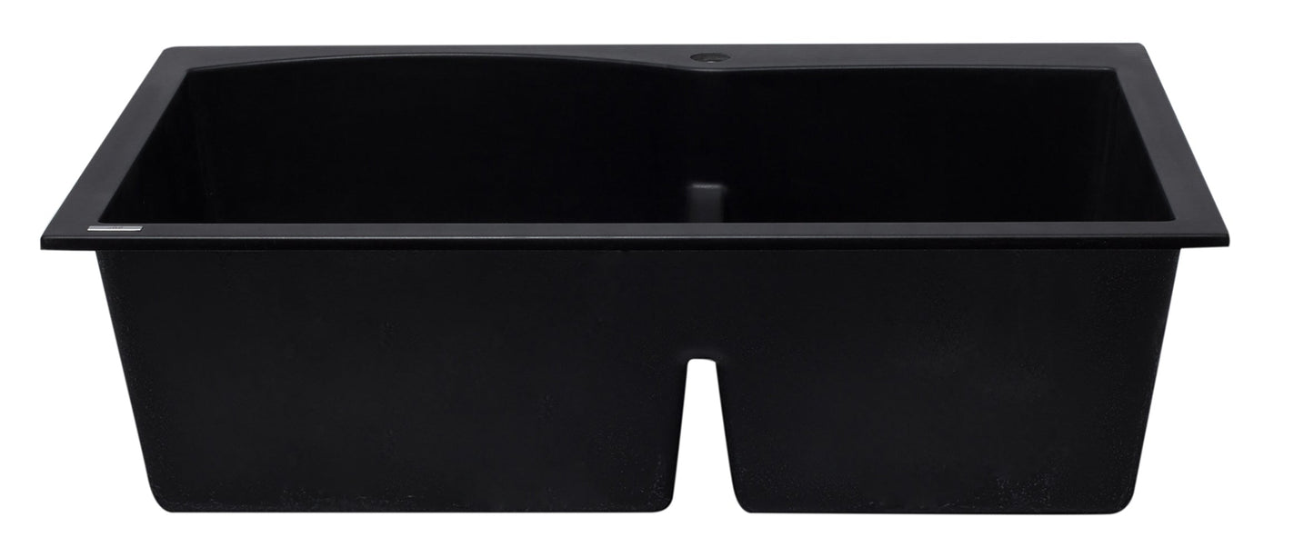 ALFI brand AB3320DI 33" Double Bowl Drop In Granite Composite Kitchen Sink
