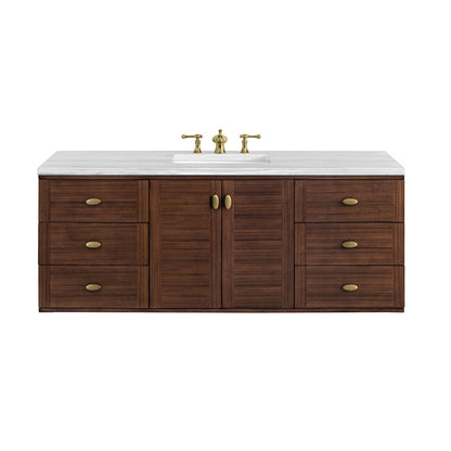 Amberly 60" Single Vanity Cabinet, Mid-Century Walnut