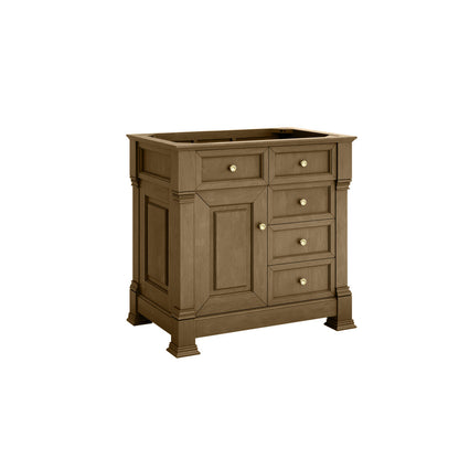 James Martin 547-V36 Brookfield 36” Single Vanity – Black Onyx / Honey Oak / Pearl Charcoal