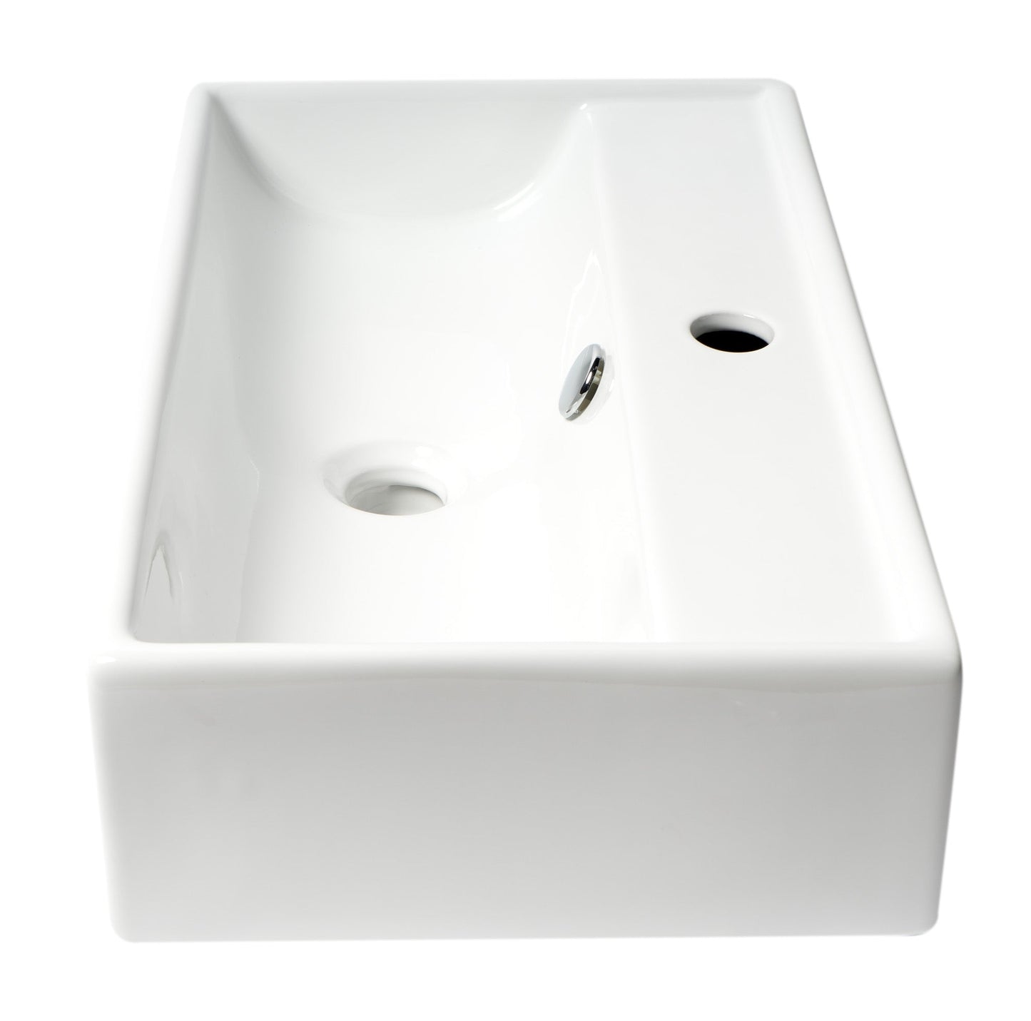 ALFI brand  ABC122 White 22" Rectangular Wall Mounted Ceramic Sink with Faucet Hole