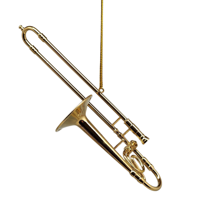 Brass Trombone Ornament with Case
