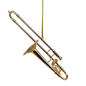 Brass Trombone Ornament with Case