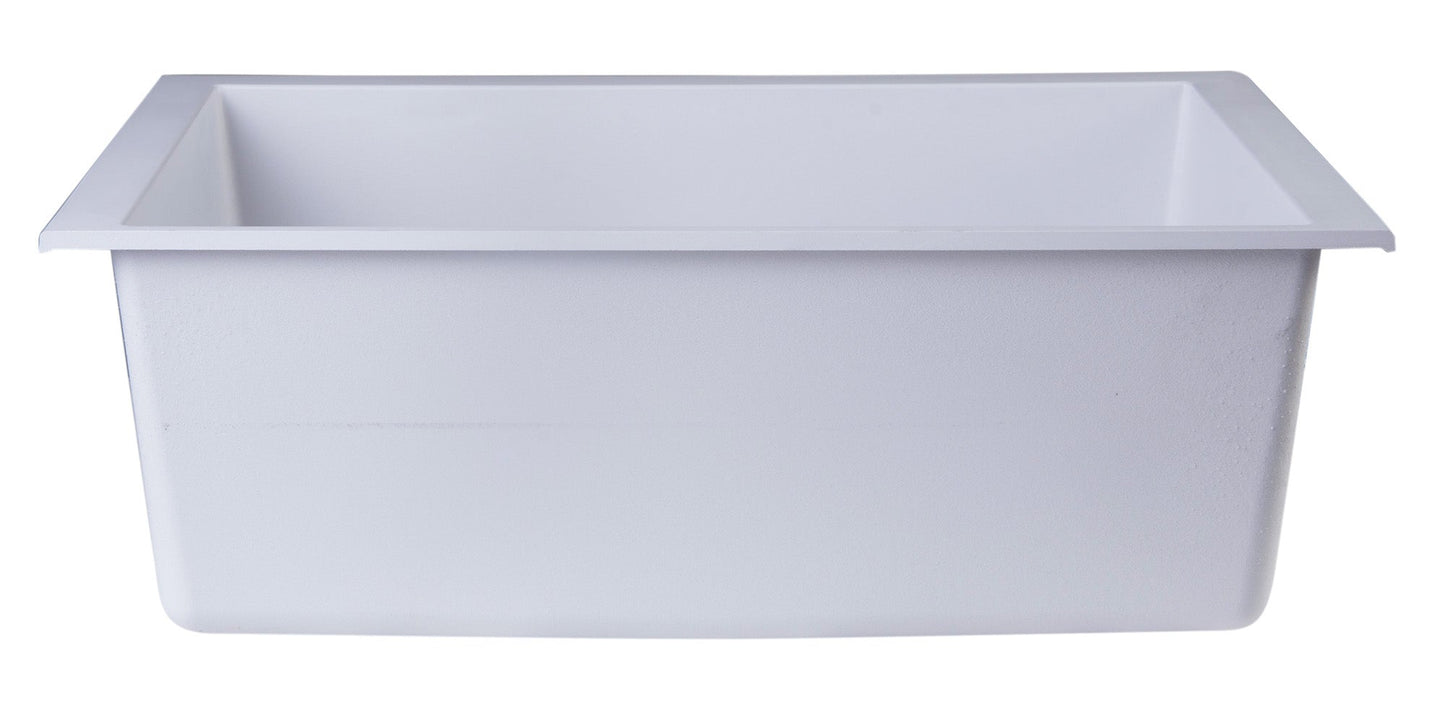 ALFI brand AB2420UM 24" Undermount Single Bowl Granite Composite Kitchen Sink
