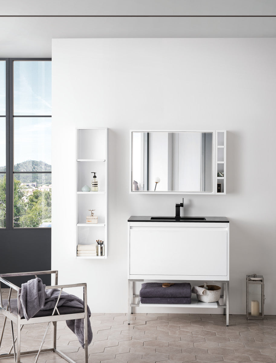 Milan 35.4" Square Cube Mirror