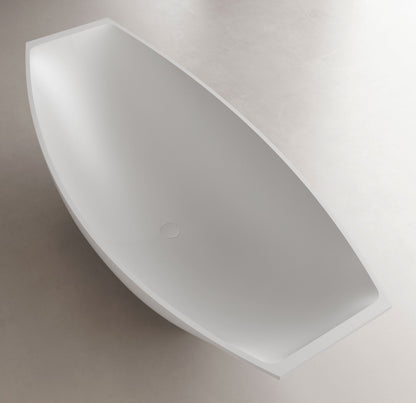 ALFI brand  AB9991 White Matte 71" Solid Surface Resin Free Standing Hammock Style Bathtub
