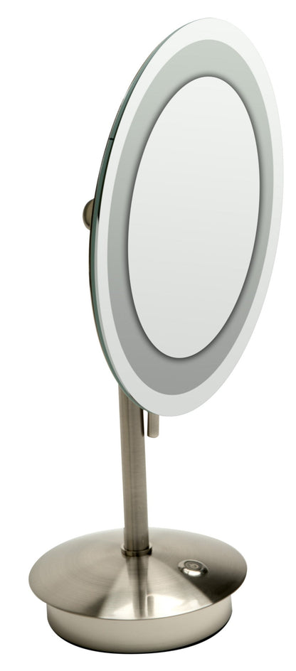 ALFI brand ABM9FLED Tabletop Round 9" 5x Magnifying Cosmetic Mirror with Light