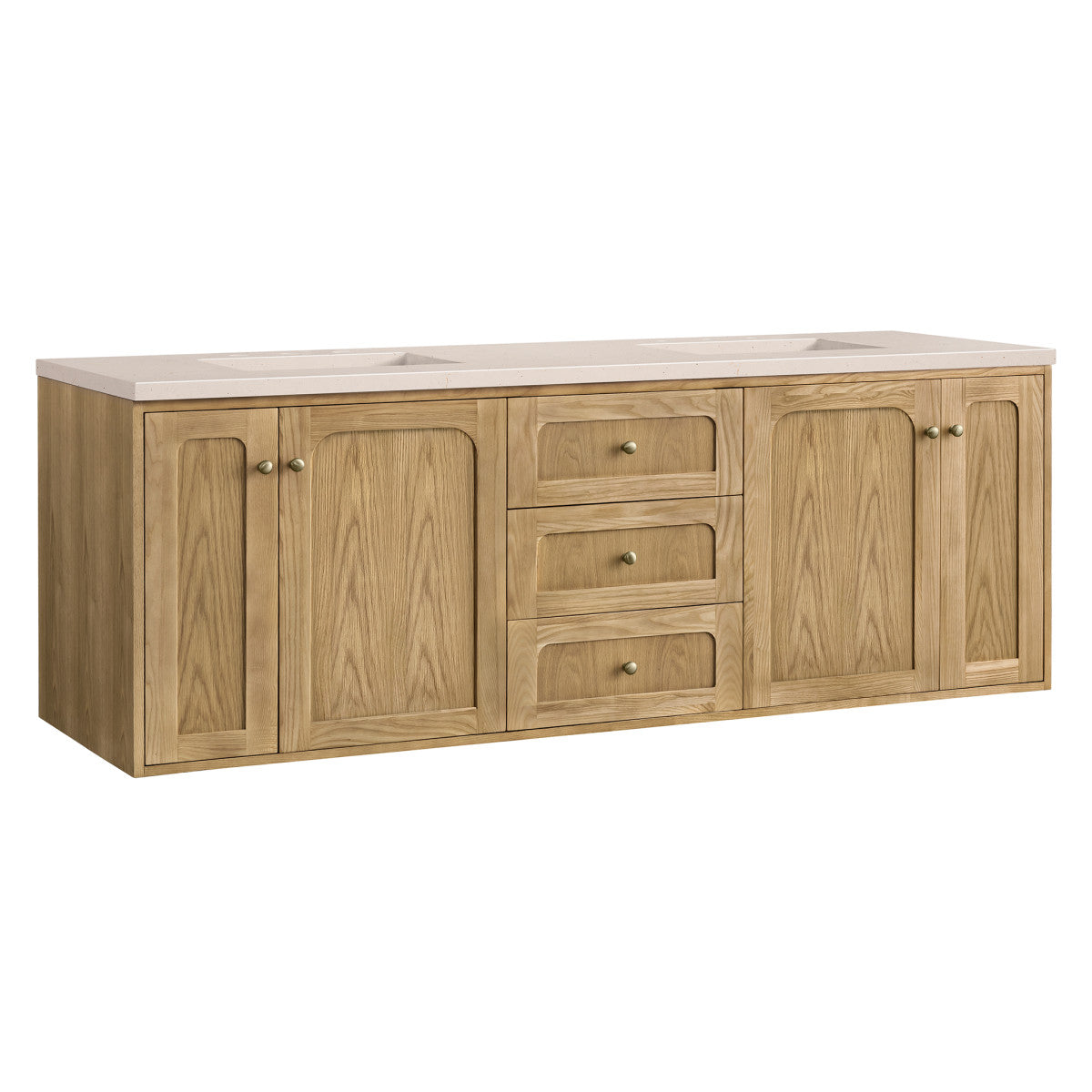 Laurent 72" Double Vanity Cabinet, Light Natural Oak