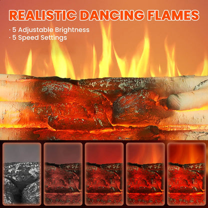 Electric Fireplace Log Heater with Infrared Flames L360CP