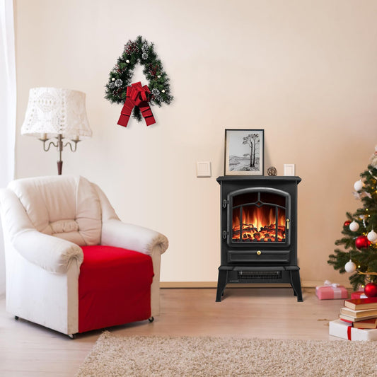 Electric Fireplace Stove Heater with Thermostat Control 520232