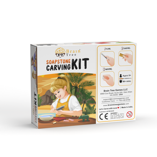 Elephant Soapstone Carving Kit: Safe and Fun DIY Craft for Kids and