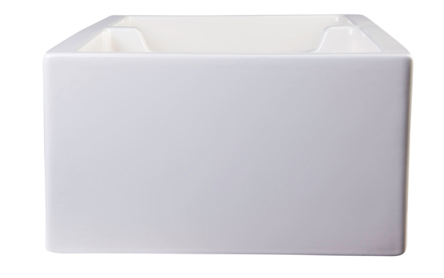 ALFI brand AB3618DB Smooth Apron Thick Wall Fireclay Double Bowl Farm Sink