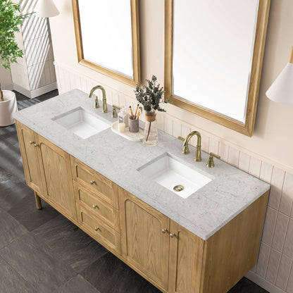 Laurent 72" Double Vanity Cabinet, Light Natural Oak