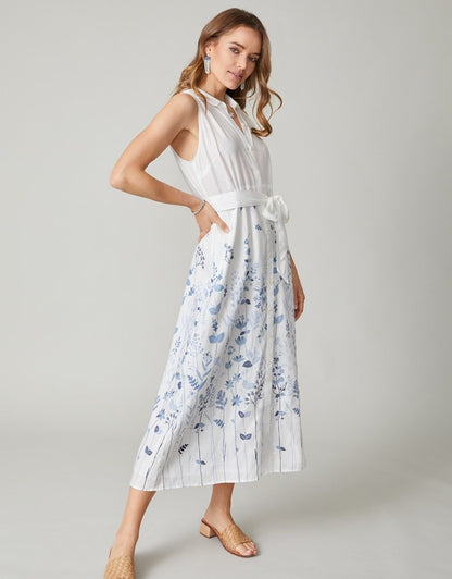 Emeline Dress - Oyster Factory Field Flowers Blue