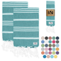 Istanbul Classic Turkish Hand Towel Set of 2 for Kitchen, Bath, Beach, Gym, and Yoga 17"x30"