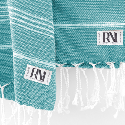 Istanbul Classic Turkish Hand Towel Set of 2 for Kitchen, Bath, Beach, Gym, and Yoga 17"x30"