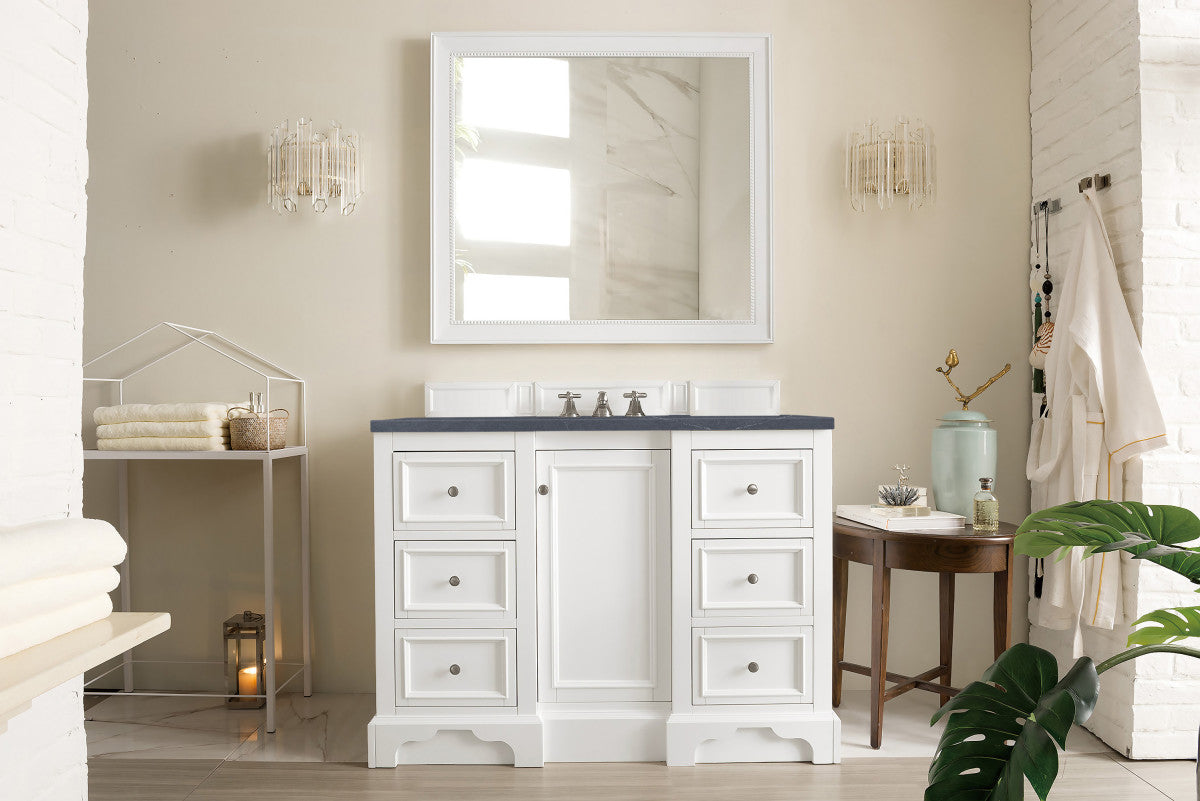 De Soto 48" Single Vanity Cabinet, Bright White