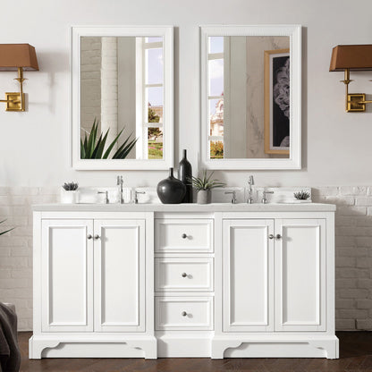 De Soto 72" Double Vanity Cabinet, Bright White