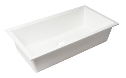 ALFI brand AB3418SBUM 33" Granite Composite Workstation Step Rim Single Bowl Undermount Sink with Accessories