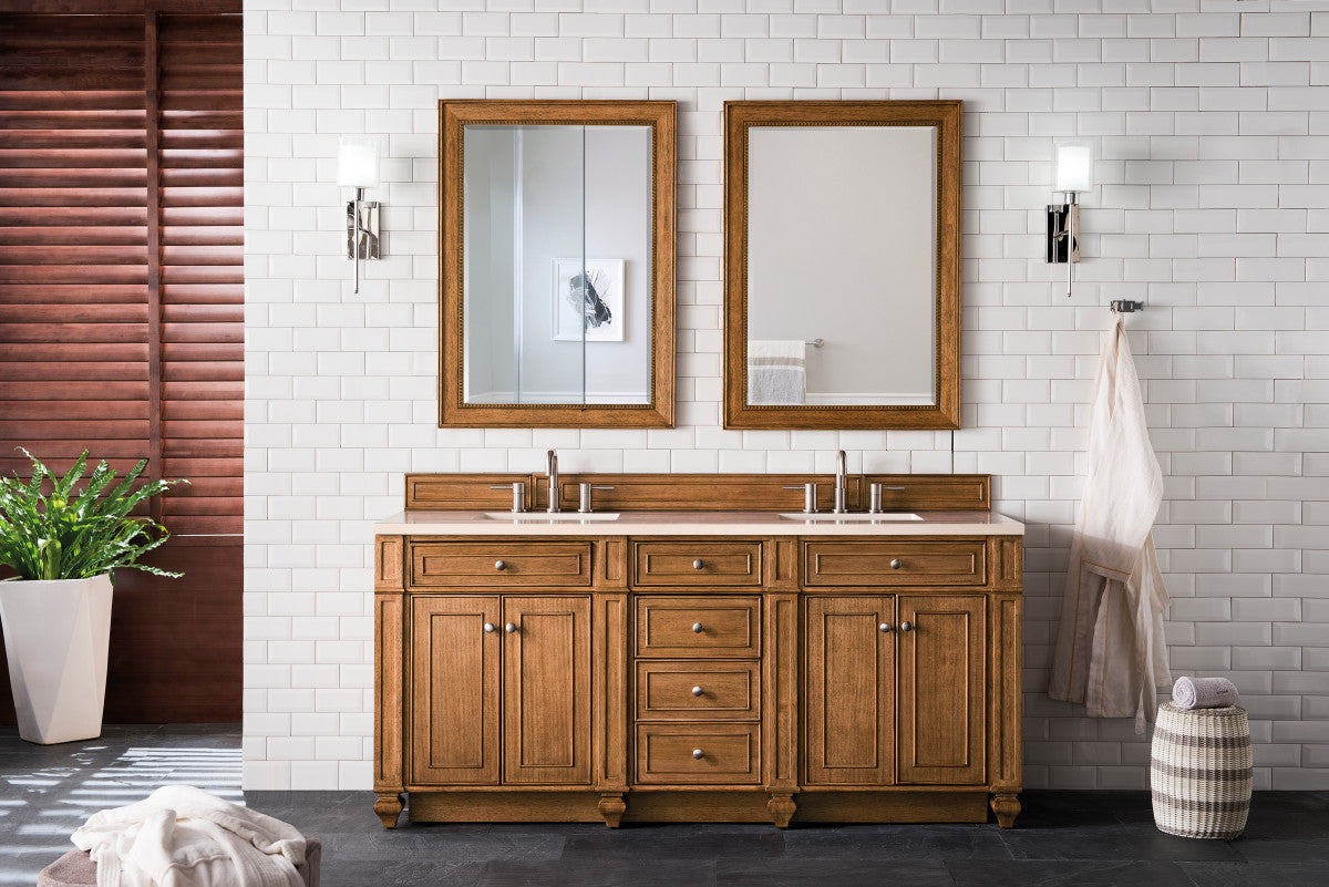 Bristol 72" Double Vanity Cabinet, Bright White