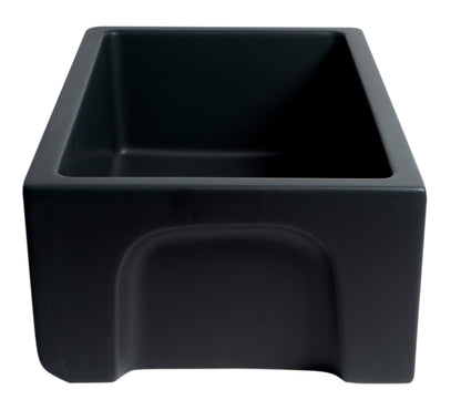 ALFI brand AB3018HS Reversible Smooth / Fluted Single Bowl Fireclay Farm Sink