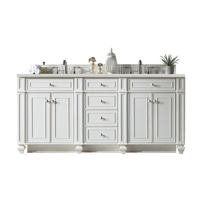 Bristol 72" Double Vanity Cabinet, Bright White