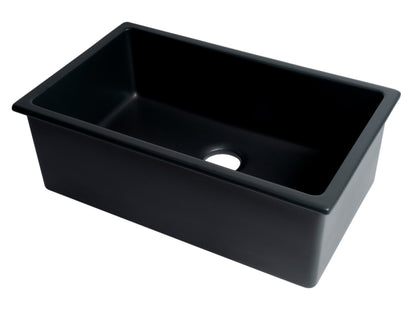 ALFI brand AB3018UD 30" x 18" Fireclay Undermount / Drop In Fireclay Kitchen Sink