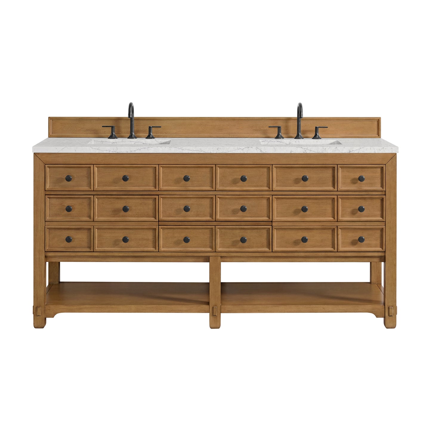 Malibu 72" Double Vanity Cabinet, Amber Birch