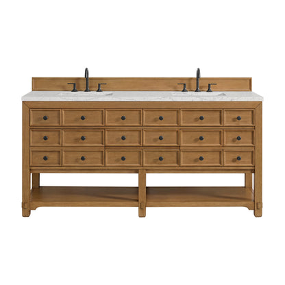 Malibu 72" Double Vanity Cabinet, Amber Birch
