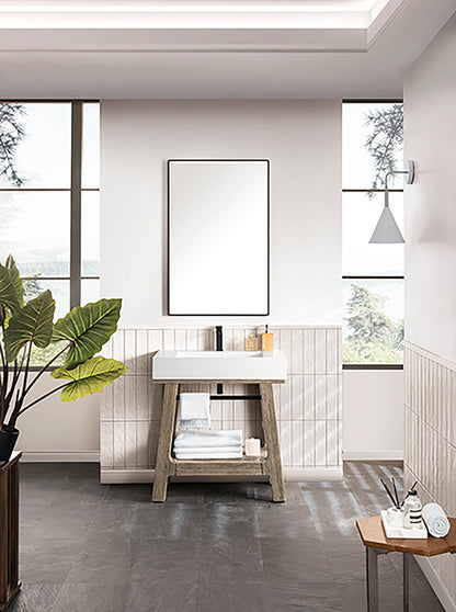Auburn 31.5" Single Sink Console, Weathered Timber