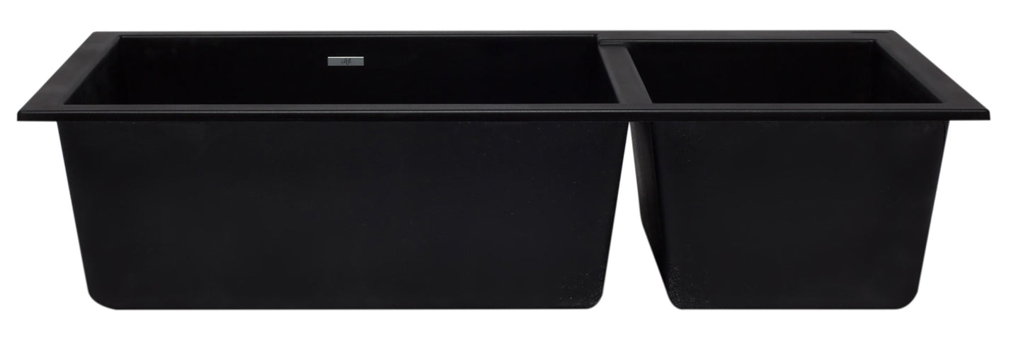 ALFI brand AB3319UM 34" Double Bowl Undermount Granite Composite Kitchen Sink