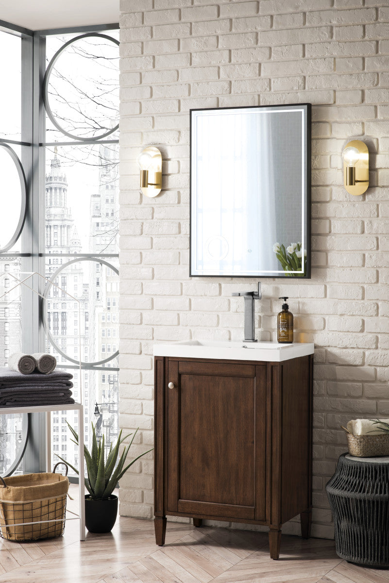Britannia 24" Single Vanity with White Glossy Composite Stone Top