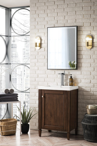 Britannia 24" Single Vanity with White Glossy Composite Stone Top