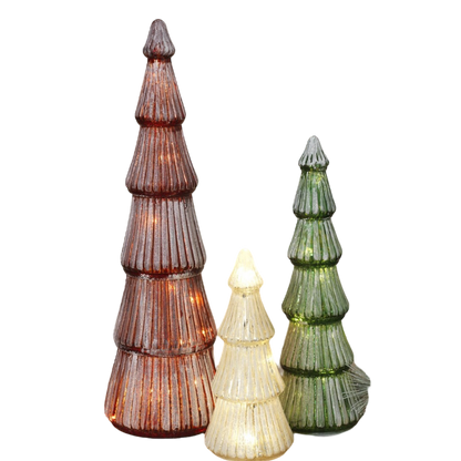 Mercury Glass Holiday Tree Set of 3