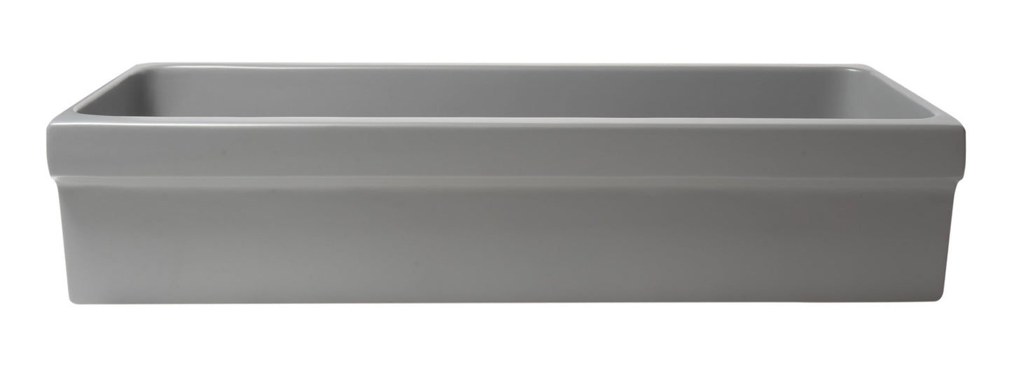 ALFI brand  AB36TRGM 36" Grey Matte Above Mount Fireclay Bathroom Trough Sink