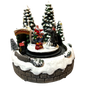 7.5"H B/O Lighted Musical Village with Moving Train, With Santa (ETL Adaptor Included)