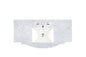 46" Single 3 CM Top, Carrara White Marble w/ Sink