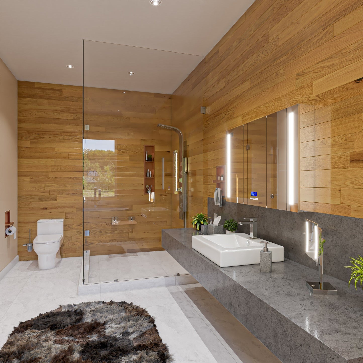 ALFI brand  ABSP10 Modern Stainless Steel Shower Panel with 4 Body Sprays