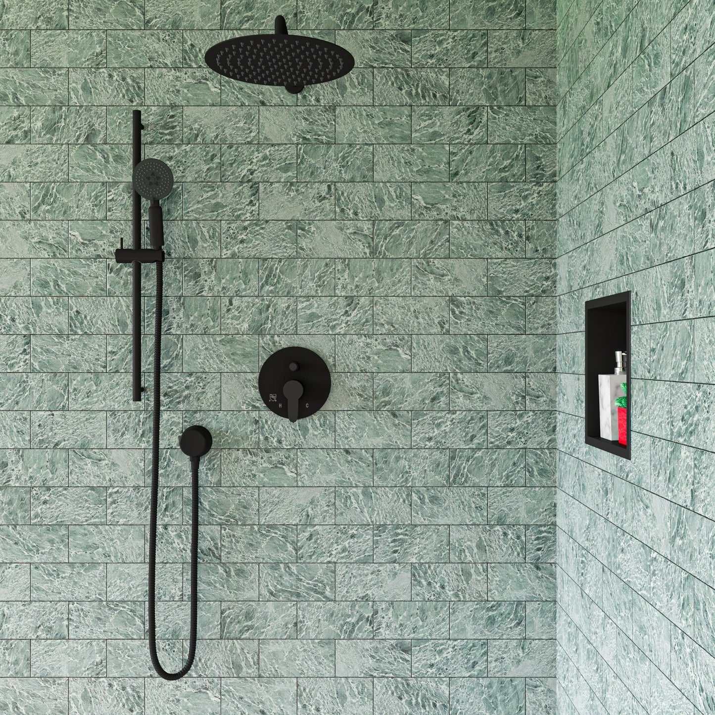 ALFI brand AB7938 Sliding Rail Hand Shower Set