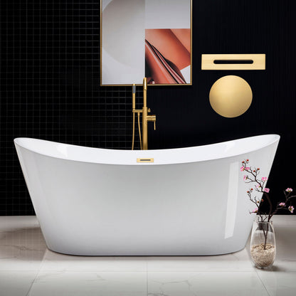 WOODBRIDGE 71" Acrylic Freestanding Bathtub Contemporary Soaking Tub