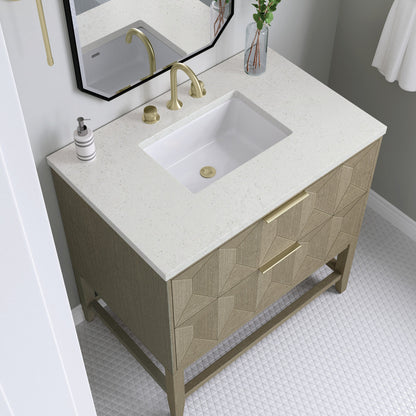 Emmeline 36" Single Vanity Cabinet, Pebble Oak