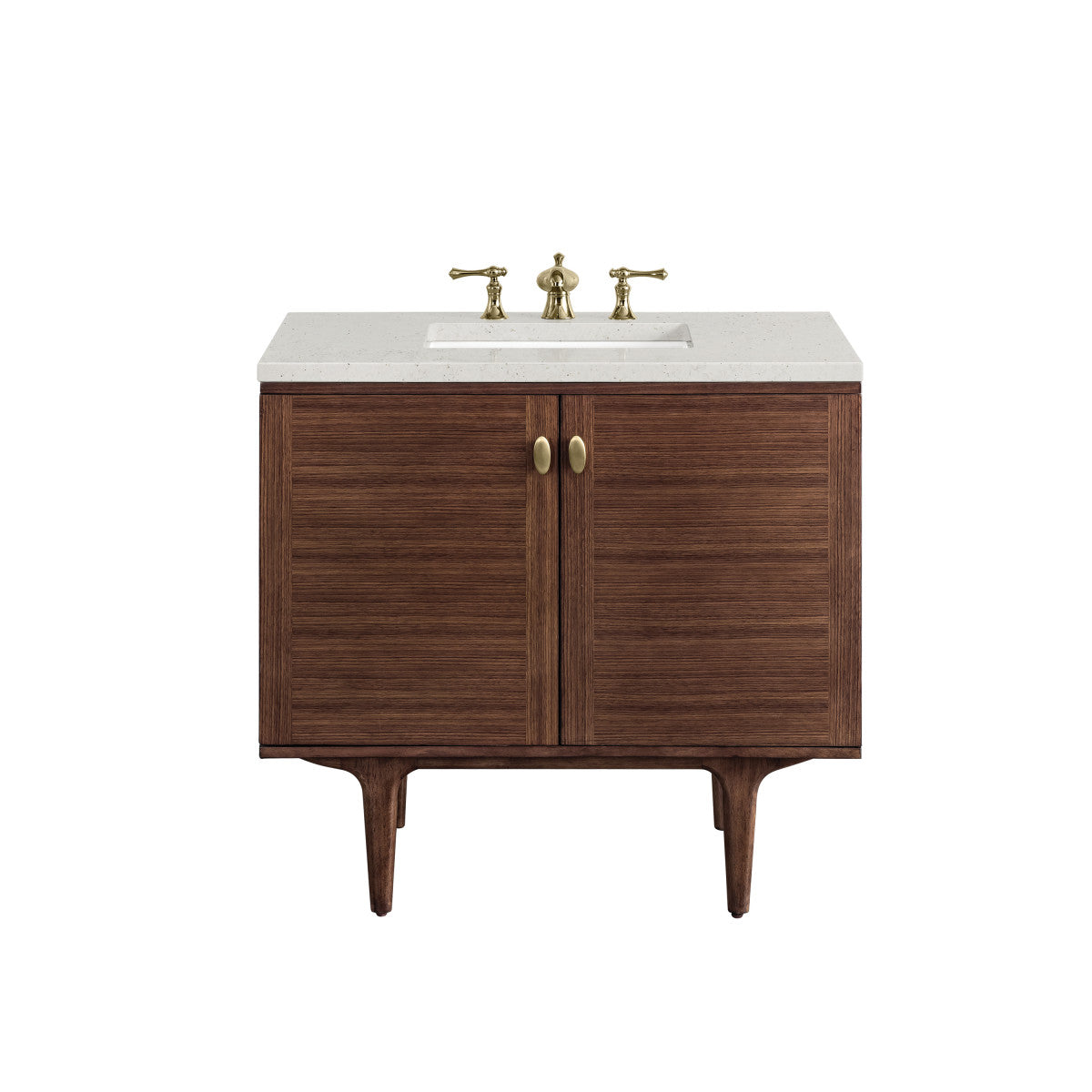 Amberly 36" Single Vanity Cabinet, Mid-Century Walnut