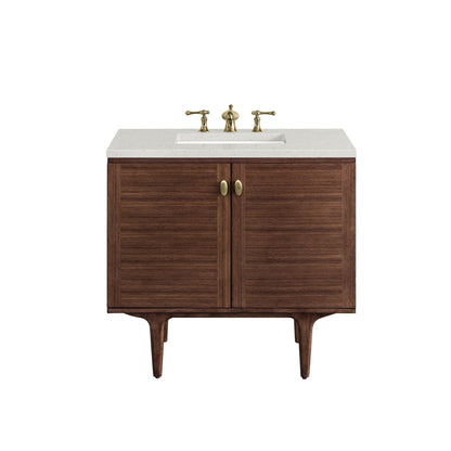 Amberly 36" Single Vanity Cabinet, Mid-Century Walnut