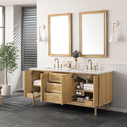 Laurent 72" Double Vanity Cabinet, Light Natural Oak