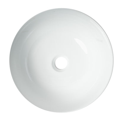 ALFI brand  ABC906 Black & White 15" Round Vessel Above Mount Ceramic Sink